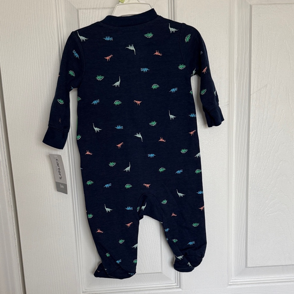 Carter's Dark Blue Dinosaur Print Footie - Picture 3 of 6